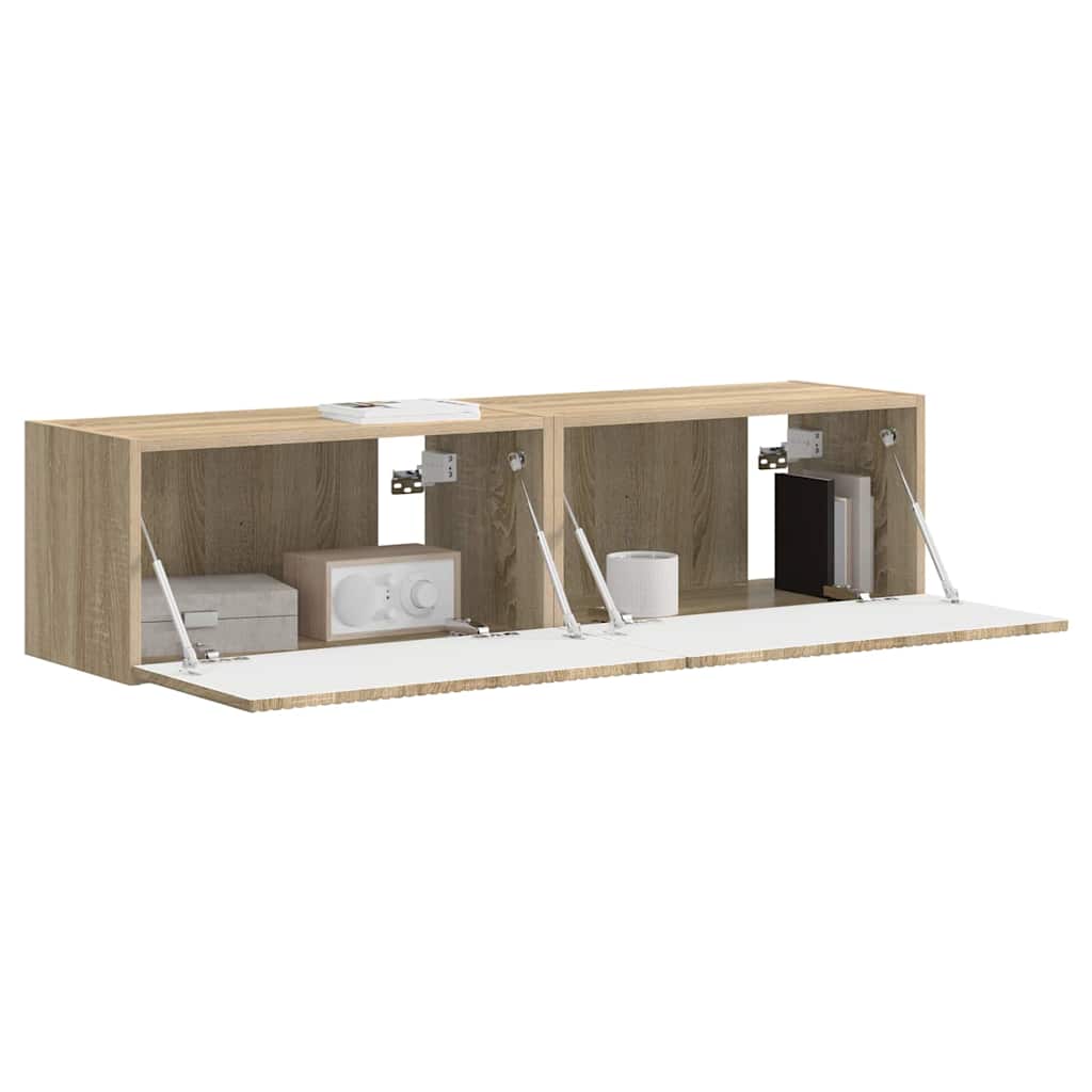 Tv Wall Cabinet 2 Pcs Sonoma Kompozitní Dřevo