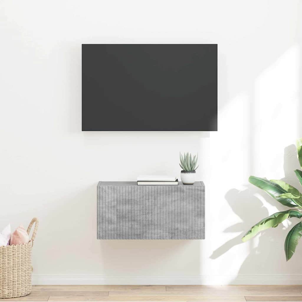 Tv Wall Cabinet 60 X 31 X 29,5 Cm Beton Kompozitní Dřevo