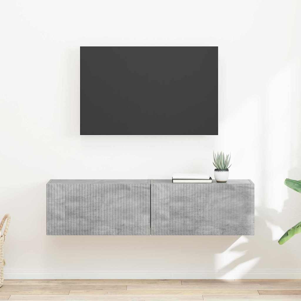 Tv Wall Cabinet 2 Pcs Beton Kompozitní Dřevo