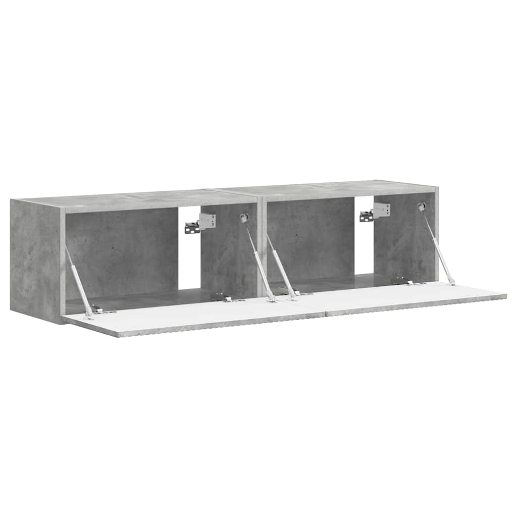 Tv Wall Cabinet 2 Pcs Beton Kompozitní Dřevo