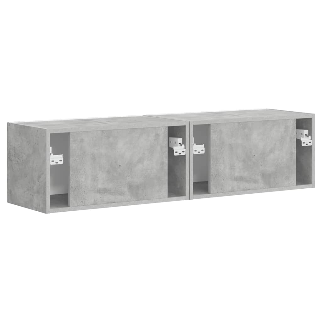 Tv Wall Cabinet 2 Pcs Beton Kompozitní Dřevo
