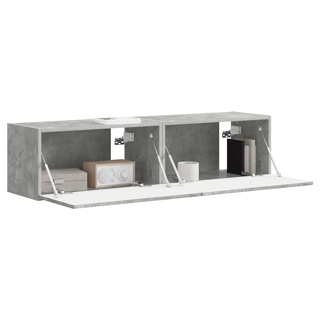 Tv Wall Cabinet 2 Pcs Beton Kompozitní Dřevo