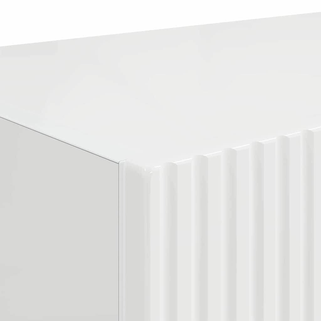 Tv Wall Cabinet 60 X 31 X 29,5 Cm Lesklá Bílá Kompozitní Dřevo