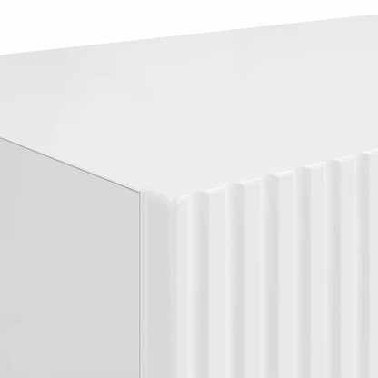 Tv Wall Cabinet 60 X 31 X 29,5 Cm Lesklá Bílá Kompozitní Dřevo