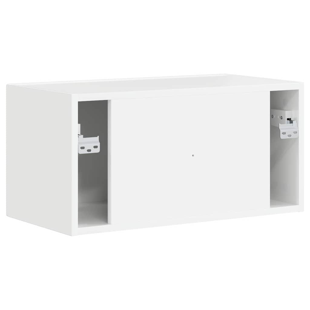 Tv Wall Cabinet 60 X 31 X 29,5 Cm Lesklá Bílá Kompozitní Dřevo