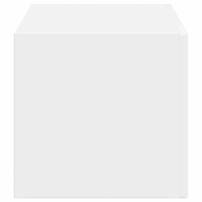 Tv Wall Cabinet 60 X 31 X 29,5 Cm Lesklá Bílá Kompozitní Dřevo
