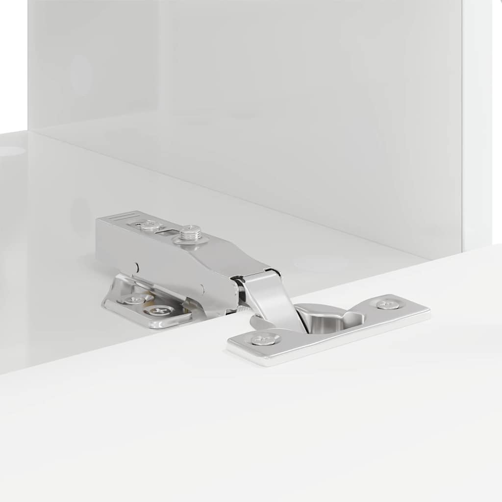 Tv Wall Cabinet 2 Pcs Lesklá Bílá Kompozitní Dřevo