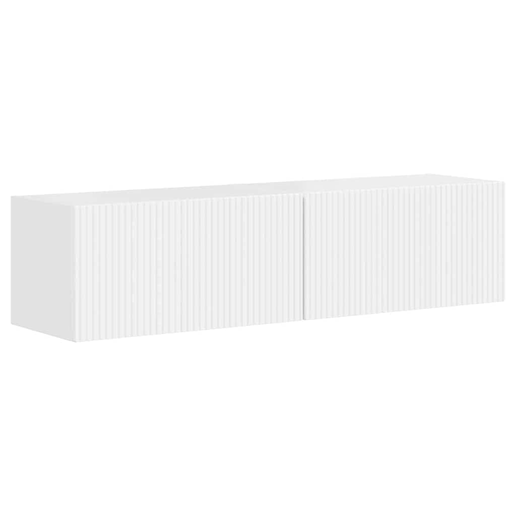 Tv Wall Cabinet 2 Pcs Lesklá Bílá Kompozitní Dřevo