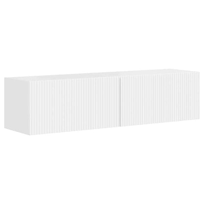 Tv Wall Cabinet 2 Pcs Lesklá Bílá Kompozitní Dřevo