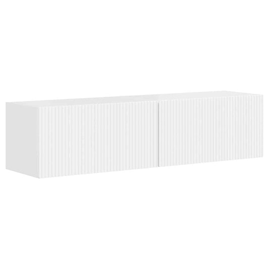 Tv Wall Cabinet 2 Pcs Lesklá Bílá Kompozitní Dřevo