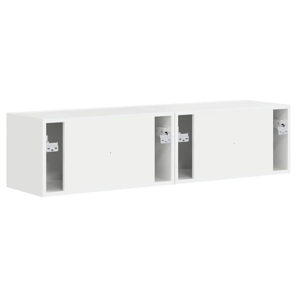 Tv Wall Cabinet 2 Pcs Lesklá Bílá Kompozitní Dřevo