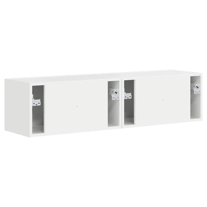 Tv Wall Cabinet 2 Pcs Lesklá Bílá Kompozitní Dřevo