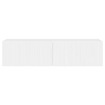 Tv Wall Cabinet 2 Pcs Lesklá Bílá Kompozitní Dřevo