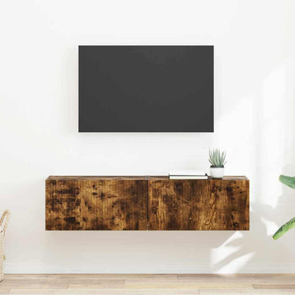 Tv Wall Cabinet 2 Pcs Kouřový Dub Kompozitní Dřevo