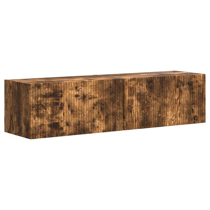 Tv Wall Cabinet 2 Pcs Kouřový Dub Kompozitní Dřevo