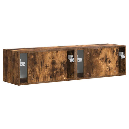 Tv Wall Cabinet 2 Pcs Kouřový Dub Kompozitní Dřevo