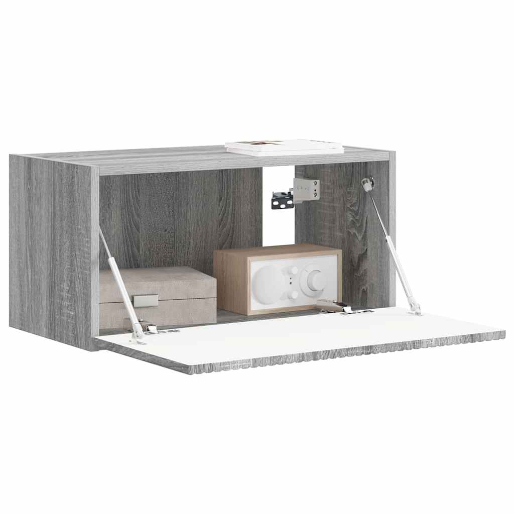 Tv Wall Cabinet 60 X 31 X 29,5 Cm Šedá Sonoma Kompozitní Dřevo