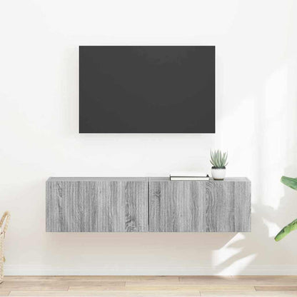 Tv Wall Cabinet 2 Pcs Šedá Sonoma Kompozitní Dřevo