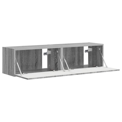 Tv Wall Cabinet 2 Pcs Šedá Sonoma Kompozitní Dřevo