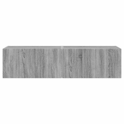 Tv Wall Cabinet 2 Pcs Šedá Sonoma Kompozitní Dřevo