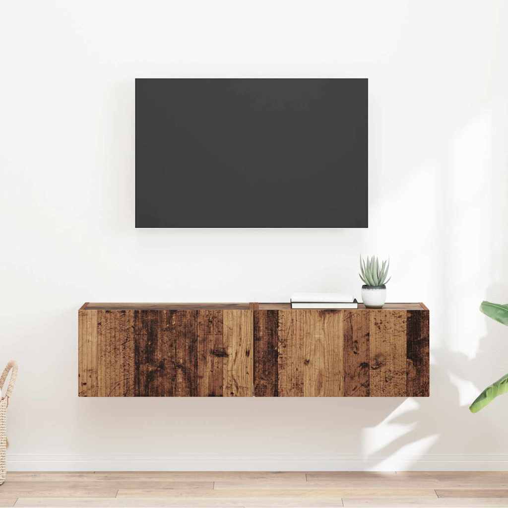 Tv Wall Cabinet 2 Pcs Staré Dřevo Kompozitní Dřevo