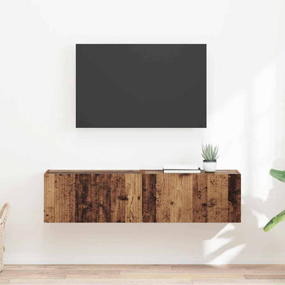 Tv Wall Cabinet 2 Pcs Staré Dřevo Kompozitní Dřevo