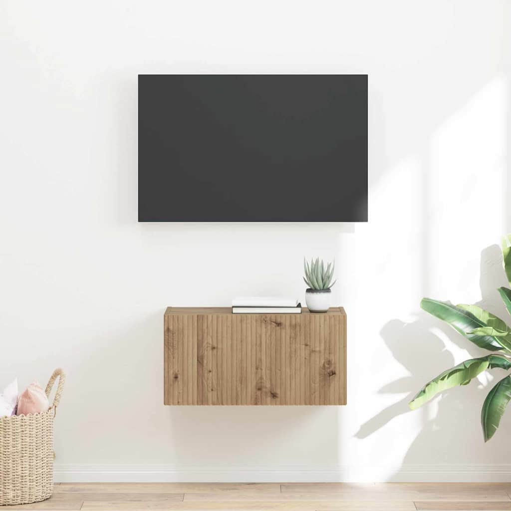 Tv Wall Cabinet 60 X 31 X 29,5 Cm Umělecký Dub Kompozitní Dřevo