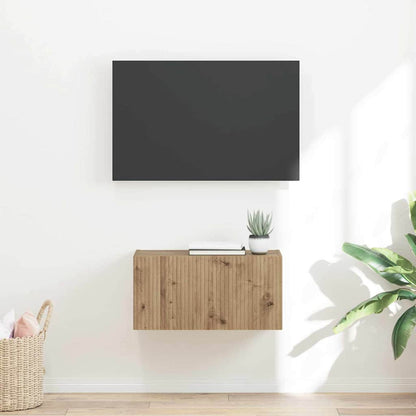 Tv Wall Cabinet 60 X 31 X 29,5 Cm Umělecký Dub Kompozitní Dřevo