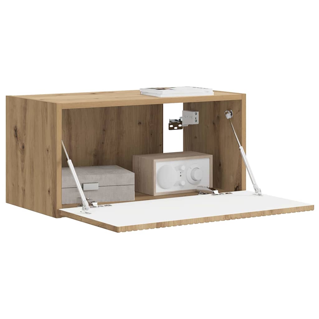 Tv Wall Cabinet 60 X 31 X 29,5 Cm Umělecký Dub Kompozitní Dřevo