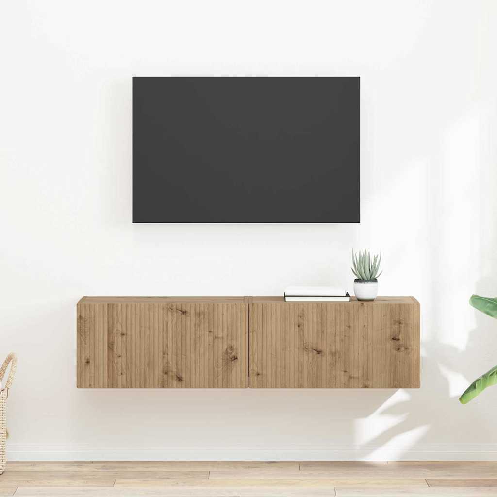 Tv Wall Cabinet 2 Pcs Umělecký Dub Kompozitní Dřevo