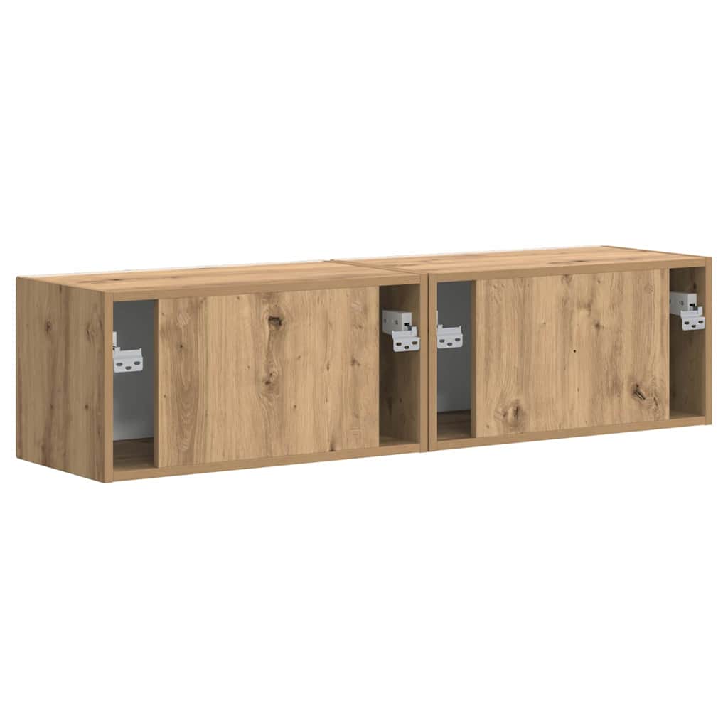 Tv Wall Cabinet 2 Pcs Umělecký Dub Kompozitní Dřevo