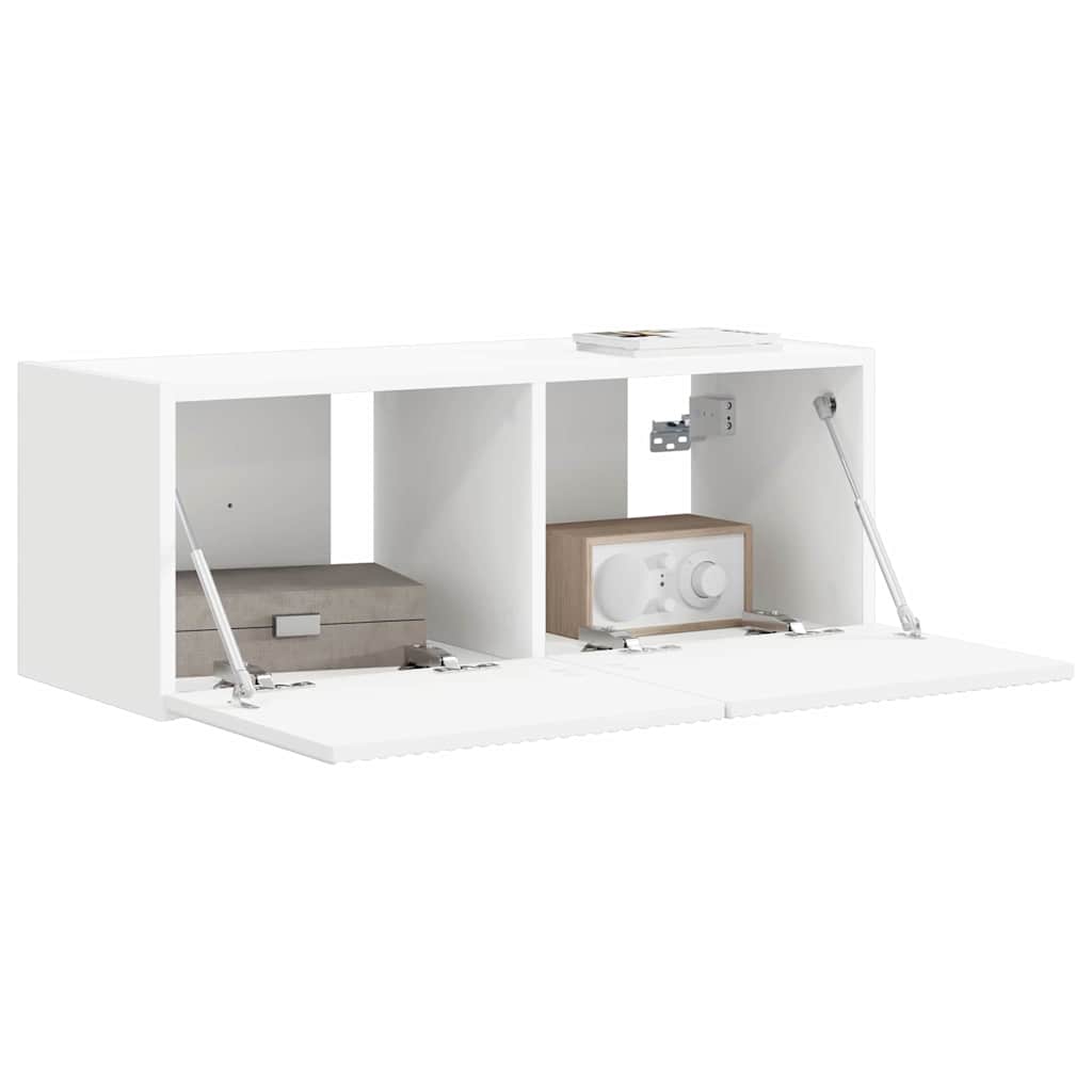 Tv Wall Cabinet 78,5 X 31 X 29,5 Cm Bílá Kompozitní Dřevo