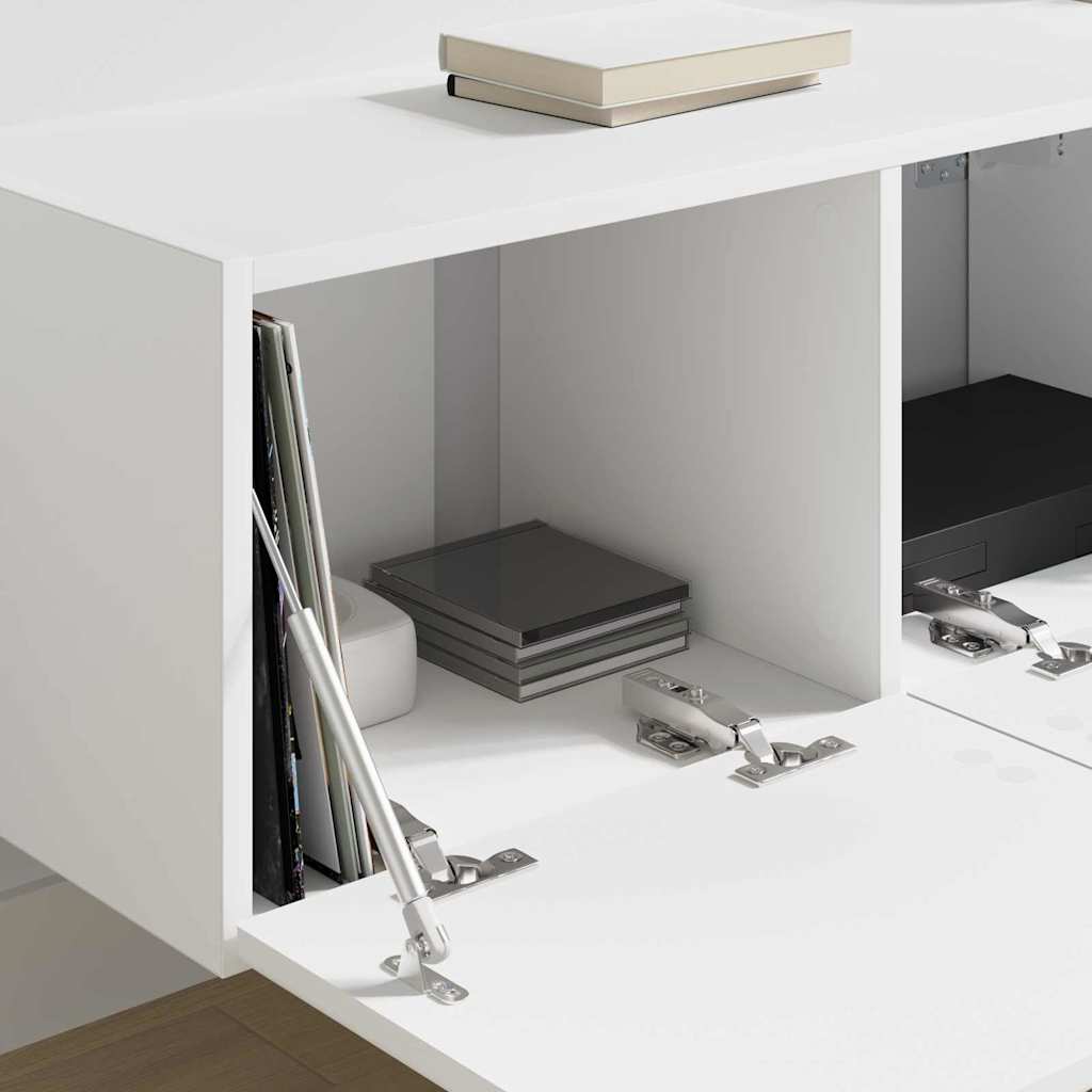 Tv Wall Cabinet 2 Pcs Bílá Kompozitní Dřevo