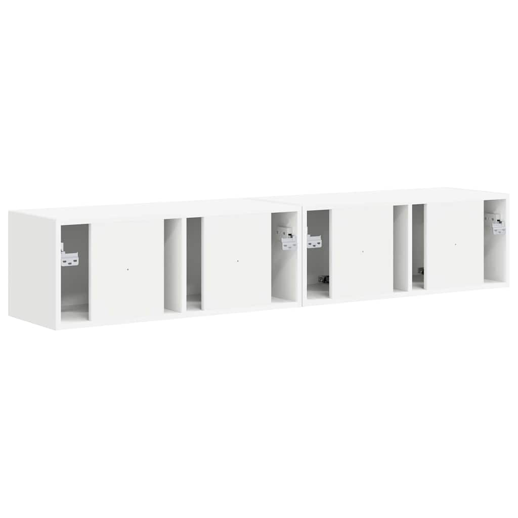 Tv Wall Cabinet 2 Pcs Bílá Kompozitní Dřevo