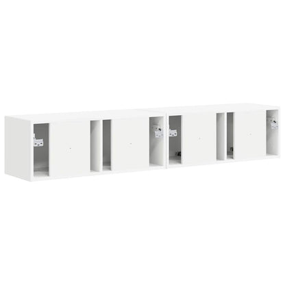 Tv Wall Cabinet 2 Pcs Bílá Kompozitní Dřevo