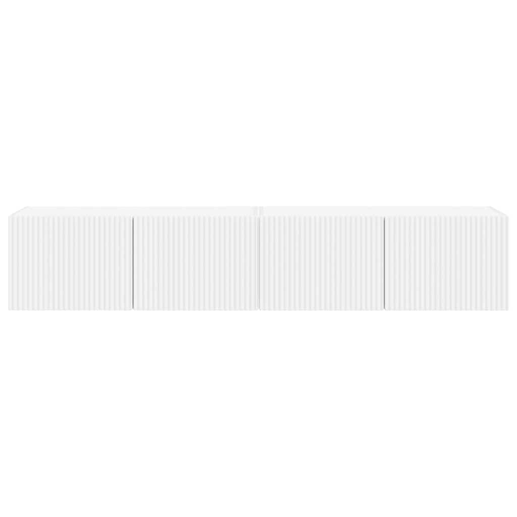 Tv Wall Cabinet 2 Pcs Bílá Kompozitní Dřevo