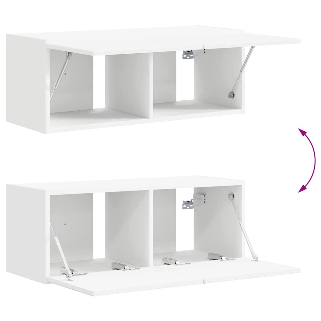 Tv Wall Cabinet 2 Pcs Bílá Kompozitní Dřevo