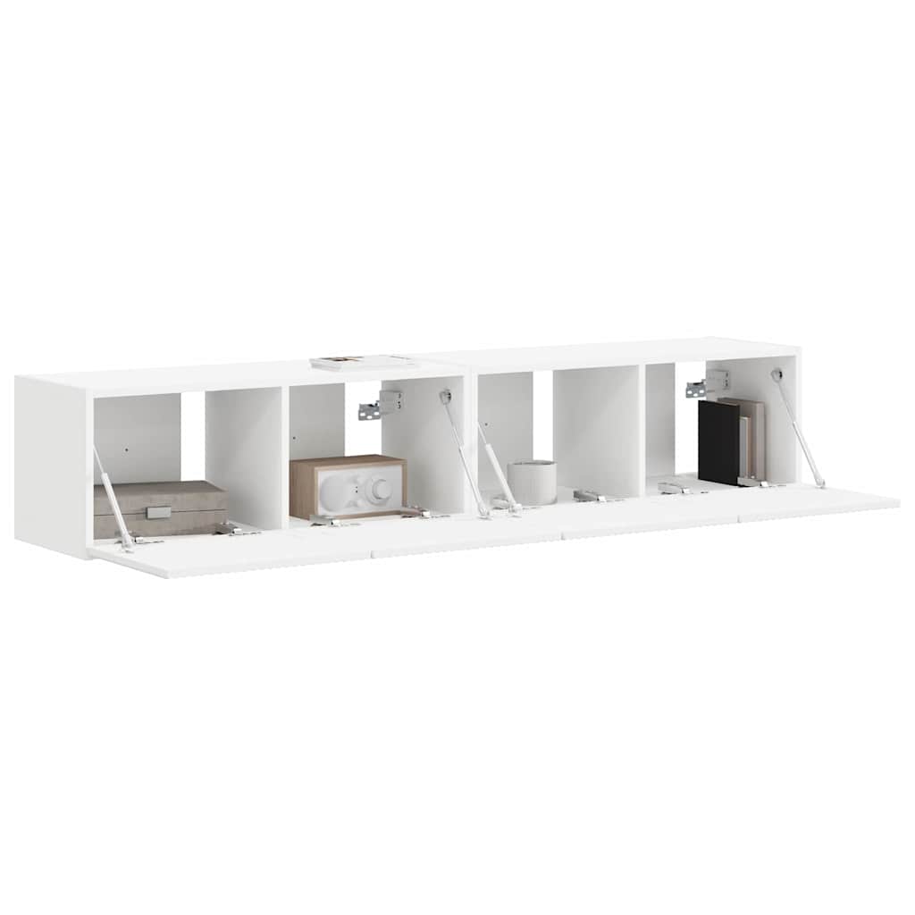 Tv Wall Cabinet 2 Pcs Bílá Kompozitní Dřevo