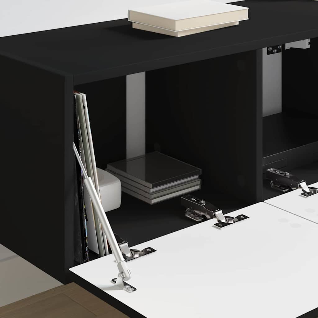Tv Wall Cabinet 78,5 X 31 X 29,5 Cm Černá Kompozitní Dřevo