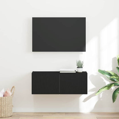 Tv Wall Cabinet 78,5 X 31 X 29,5 Cm Černá Kompozitní Dřevo