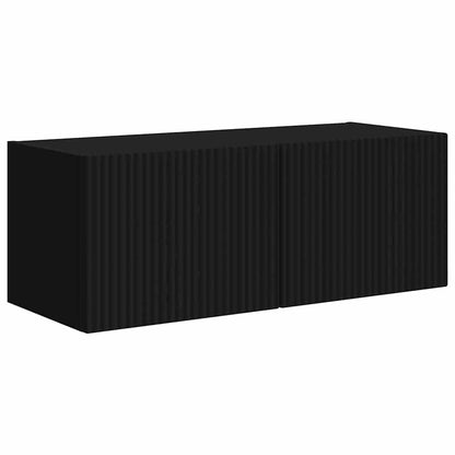 Tv Wall Cabinet 78,5 X 31 X 29,5 Cm Černá Kompozitní Dřevo