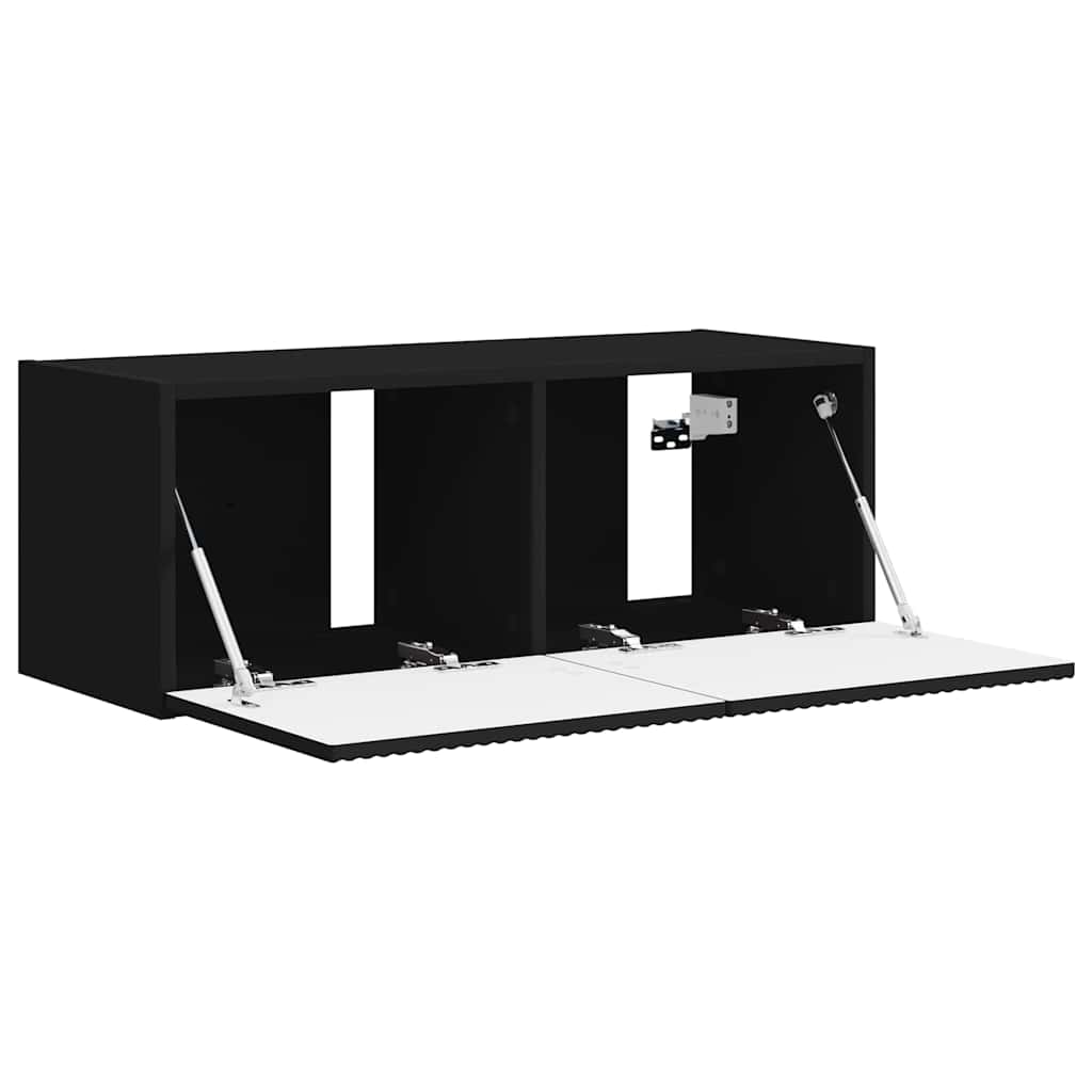 Tv Wall Cabinet 78,5 X 31 X 29,5 Cm Černá Kompozitní Dřevo