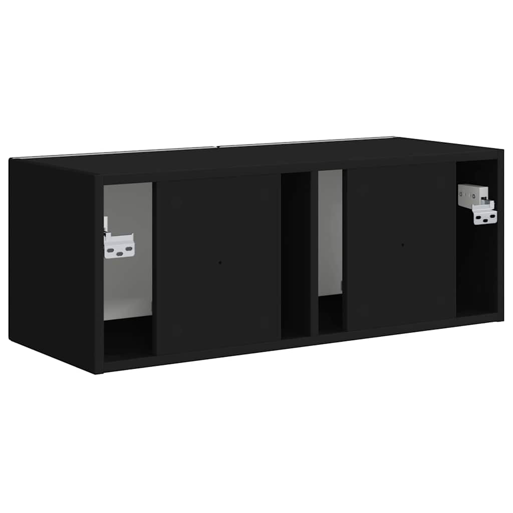 Tv Wall Cabinet 78,5 X 31 X 29,5 Cm Černá Kompozitní Dřevo