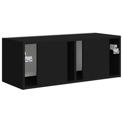 Tv Wall Cabinet 78,5 X 31 X 29,5 Cm Černá Kompozitní Dřevo