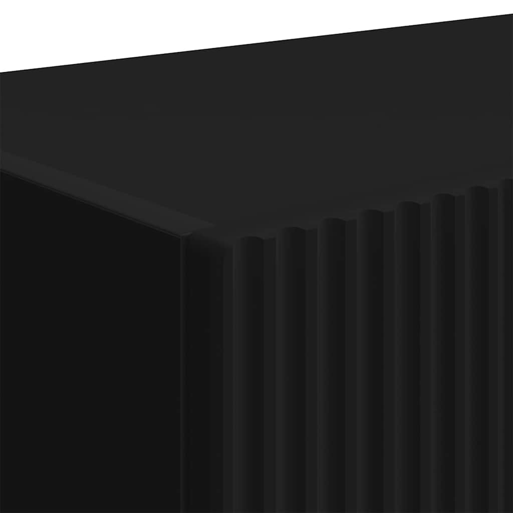 Tv Wall Cabinet 2 Pcs Černá Kompozitní Dřevo