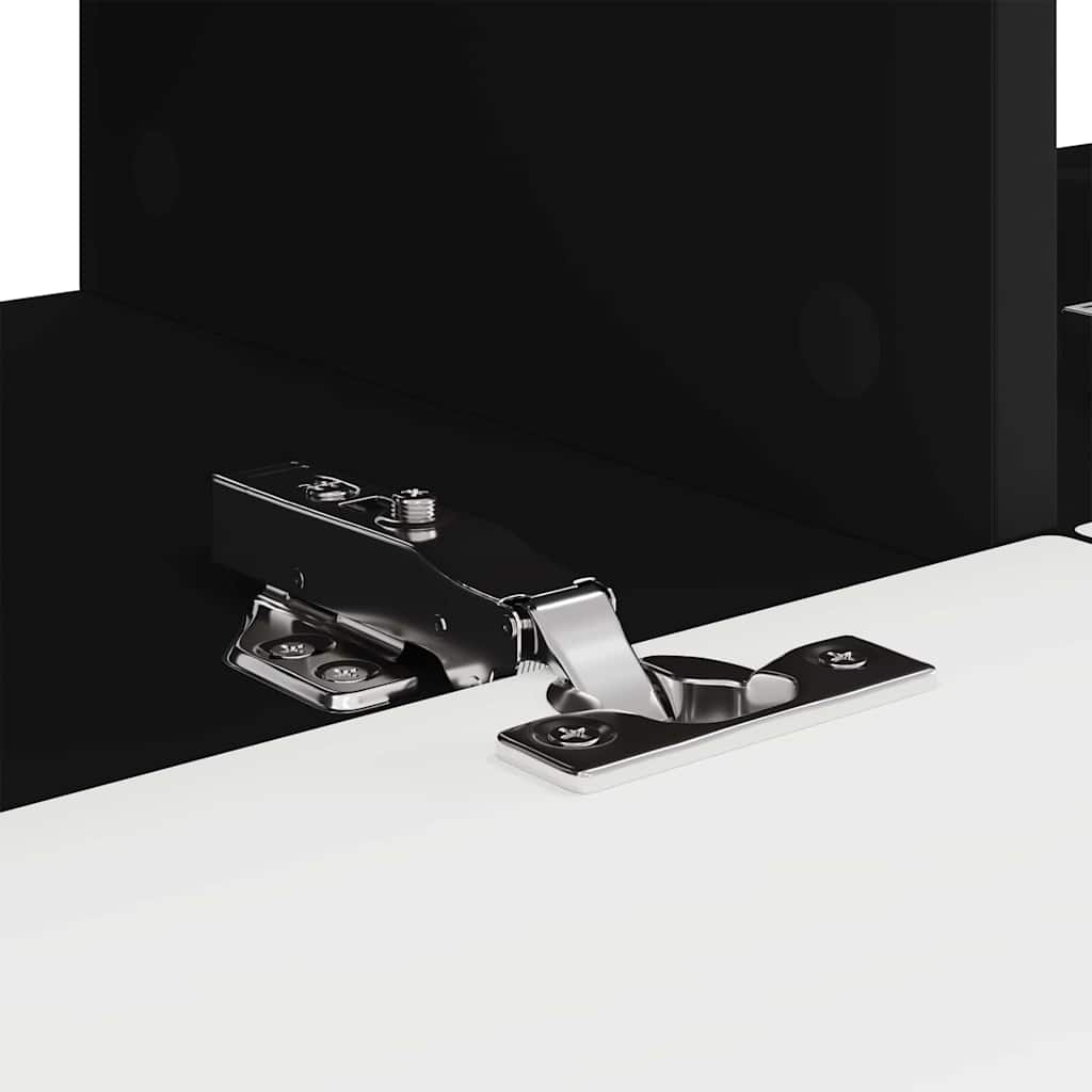 Tv Wall Cabinet 2 Pcs Černá Kompozitní Dřevo
