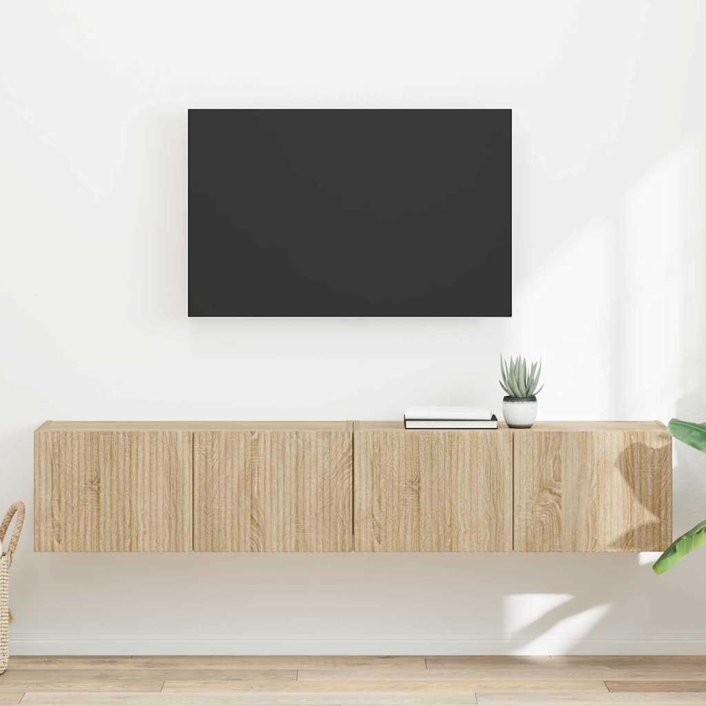 Tv Wall Cabinet 2 Pcs Sonoma Kompozitní Dřevo