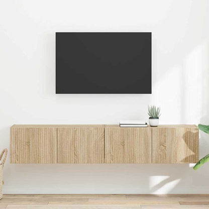 Tv Wall Cabinet 2 Pcs Sonoma Kompozitní Dřevo