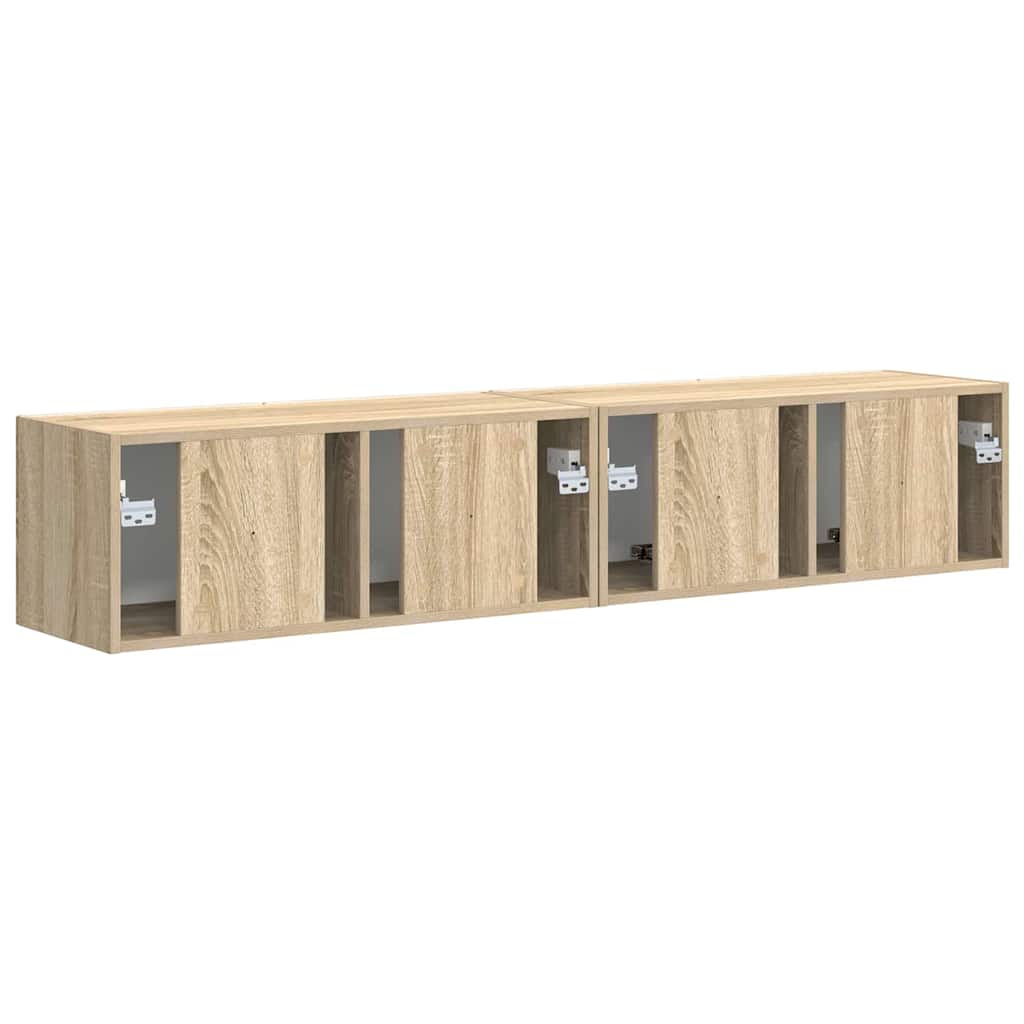Tv Wall Cabinet 2 Pcs Sonoma Kompozitní Dřevo