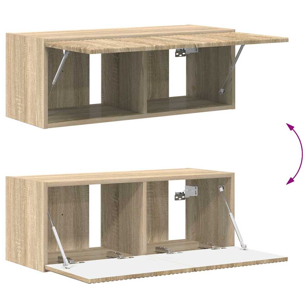 Tv Wall Cabinet 2 Pcs Sonoma Kompozitní Dřevo